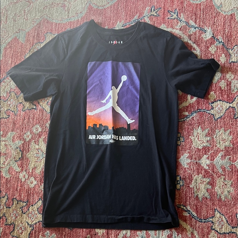 Jordan Black Tee with Purple and Orange Graphic